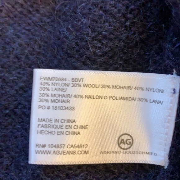 AG Amari Wool Mohair Blend Navy Cardigan Sweater XS - Picture 8 of 15